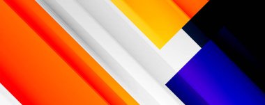 Gölge çizgileri, modern formlar, dikdörtgenler, kareler ve akışkan eğimlere sahip geometrik soyut arkaplanlar. Parlak renkli çizgiler serin arkaplanlar