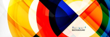 Yuvarlak şekiller, üçgenler ve daireler. Modern soyut arkaplan