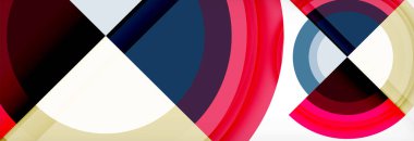 Yuvarlak şekiller, üçgenler ve daireler. Modern soyut arkaplan