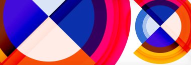 Yuvarlak şekiller, üçgenler ve daireler. Modern soyut arkaplan