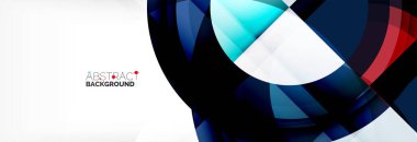 Yuvarlak şekiller, üçgenler ve daireler. Modern soyut arkaplan