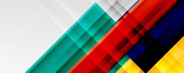 Gölge çizgileri, modern formlar, dikdörtgenler, kareler ve akışkan eğimlere sahip geometrik soyut arkaplanlar. Parlak renkli çizgiler serin arkaplanlar