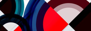 Yuvarlak şekiller, üçgenler ve daireler. Modern soyut arkaplan