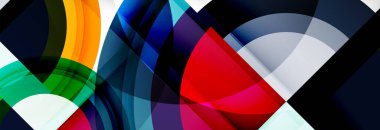 Yuvarlak şekiller, üçgenler ve daireler. Modern soyut arkaplan