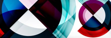 Yuvarlak şekiller, üçgenler ve daireler. Modern soyut arkaplan