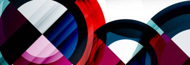 Yuvarlak şekiller, üçgenler ve daireler. Modern soyut arkaplan