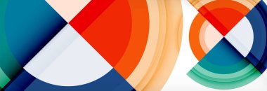 Yuvarlak şekiller, üçgenler ve daireler. Modern soyut arkaplan