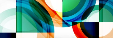 Yuvarlak şekiller, üçgenler ve daireler. Modern soyut arkaplan