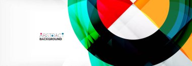 Yuvarlak şekiller, üçgenler ve daireler. Modern soyut arkaplan