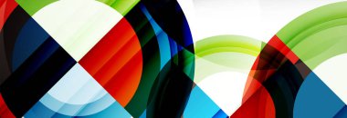 Yuvarlak şekiller, üçgenler ve daireler. Modern soyut arkaplan