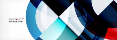 Yuvarlak şekiller, üçgenler ve daireler. Modern soyut arkaplan