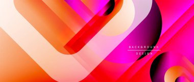 Çizgiler ve modern formlarla vektör geometrik arkaplan. Soyut yuvarlak şekiller, gölge ve ışık efektleri ile akışkan eğimli