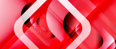 Çizgiler ve modern formlarla vektör geometrik arkaplan. Soyut yuvarlak şekiller, gölge ve ışık efektleri ile akışkan eğimli