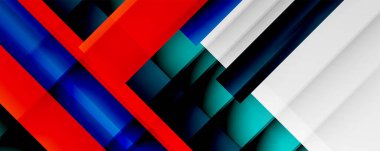 Gölge çizgileri, modern formlar, dikdörtgenler, kareler ve akışkan eğimlere sahip geometrik soyut arkaplanlar. Parlak renkli çizgiler serin arkaplanlar