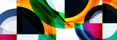 Yuvarlak şekiller, üçgenler ve daireler. Modern soyut arkaplan