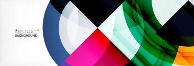 Yuvarlak şekiller, üçgenler ve daireler. Modern soyut arkaplan