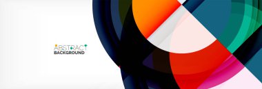 Yuvarlak şekiller, üçgenler ve daireler. Modern soyut arkaplan