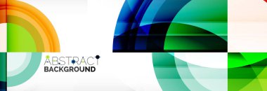 Yuvarlak şekiller, üçgenler ve daireler. Modern soyut arkaplan