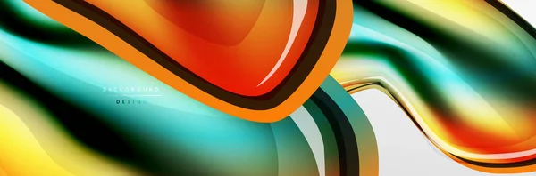 Διάνυσμα αφηρημένο φόντο, ροή υγρού στυλ φούσκα με μεταλλικό, χρώμα quicksilver χρώμιο υφή και εφέ λάμψη χρώμα — Διανυσματικό Αρχείο