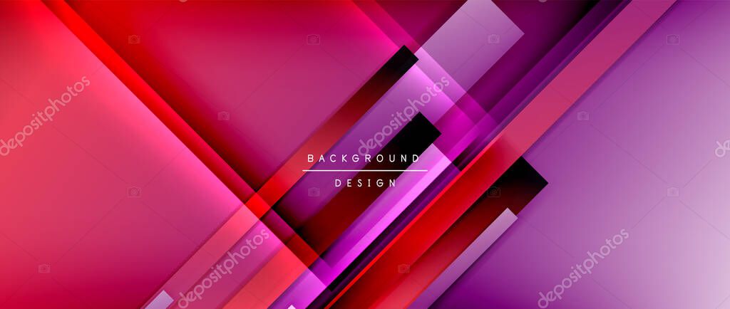 Dynamic lines on fluid color gradient. Trendy geometric abstract background for your text, logo or graphics