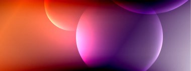 Vektör soyut arka plan sıvı baloncuk daireleri, gölgeler ve ışık efektleri ile sıvı gradyan. Metin için parlak tasarım şablonları