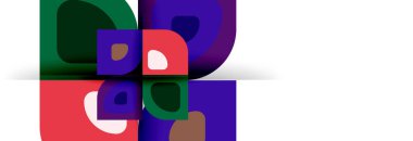 Soyut yuvarlak şekiller ve gölge efektleri tekrarlanan vektör modern geometrik arkaplan kümesi