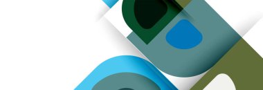 Soyut yuvarlak şekiller ve gölge efektleri tekrarlanan vektör modern geometrik arkaplan kümesi