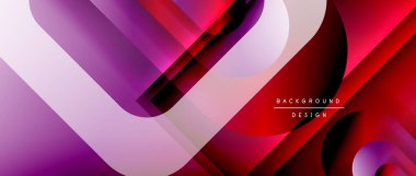 Çizgiler ve modern formlarla vektör geometrik arkaplan. Soyut yuvarlak şekiller, gölge ve ışık efektleri ile akışkan eğimli