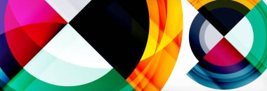 Yuvarlak şekiller, üçgenler ve daireler. Modern soyut arkaplan