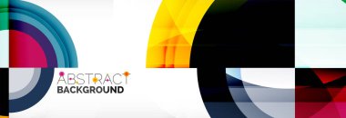 Yuvarlak şekiller, üçgenler ve daireler. Modern soyut arkaplan