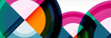 Yuvarlak şekiller, üçgenler ve daireler. Modern soyut arkaplan