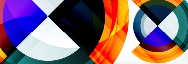 Yuvarlak şekiller, üçgenler ve daireler. Modern soyut arkaplan