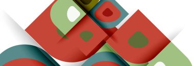 Soyut yuvarlak şekiller ve gölge efektleri tekrarlanan vektör modern geometrik arkaplan kümesi