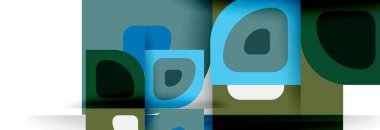 Soyut yuvarlak şekiller ve gölge efektleri tekrarlanan vektör modern geometrik arkaplan kümesi