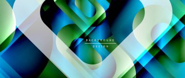 Çizgiler ve modern formlarla vektör geometrik arkaplan. Soyut yuvarlak şekiller, gölge ve ışık efektleri ile akışkan eğimli