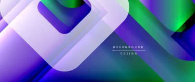 Çizgiler ve modern formlarla vektör geometrik arkaplan. Soyut yuvarlak şekiller, gölge ve ışık efektleri ile akışkan eğimli