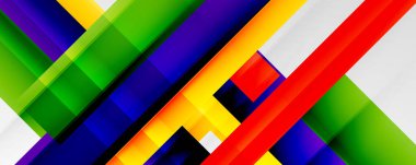 Gölge çizgileri, modern formlar, dikdörtgenler, kareler ve akışkan eğimlere sahip geometrik soyut arkaplanlar. Parlak renkli çizgiler serin arkaplanlar