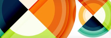 Yuvarlak şekiller, üçgenler ve daireler. Modern soyut arkaplan