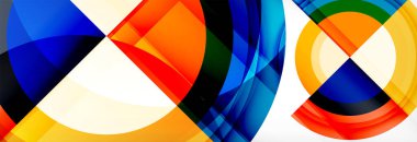 Yuvarlak şekiller, üçgenler ve daireler. Modern soyut arkaplan