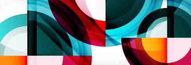 Yuvarlak şekiller, üçgenler ve daireler. Modern soyut arkaplan