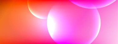 Vektör soyut arka plan sıvı baloncuk daireleri, gölgeler ve ışık efektleri ile sıvı gradyan. Metin için parlak tasarım şablonları