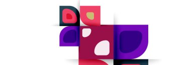 Soyut yuvarlak şekiller ve gölge efektleri tekrarlanan vektör modern geometrik arkaplan kümesi