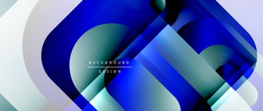 Çizgiler ve modern formlarla vektör geometrik arkaplan. Soyut yuvarlak şekiller, gölge ve ışık efektleri ile akışkan eğimli