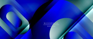 Çizgiler ve modern formlarla vektör geometrik arkaplan. Soyut yuvarlak şekiller, gölge ve ışık efektleri ile akışkan eğimli