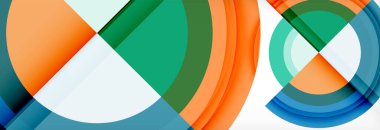 Yuvarlak şekiller, üçgenler ve daireler. Modern soyut arkaplan