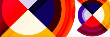 Yuvarlak şekiller, üçgenler ve daireler. Modern soyut arkaplan