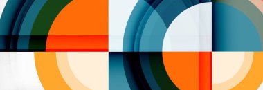 Yuvarlak şekiller, üçgenler ve daireler. Modern soyut arkaplan