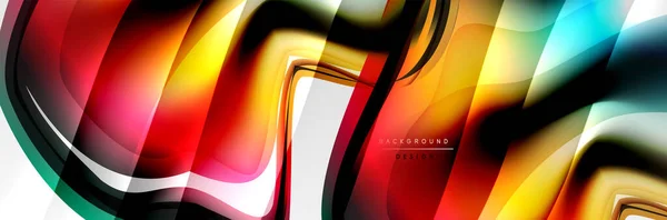 Vektor abstrakten Hintergrund, fließenden flüssigen Stil Blase mit Metallic, Farbe Quicksilver Chrom Textur und Farbglühen Effekte — Stockvektor