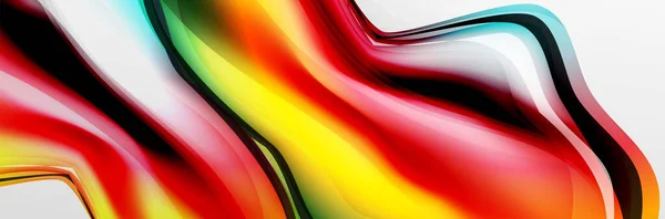 矢量抽象背景、流动的金属液体气泡、彩色流苏、彩色辉光效果 — 图库矢量图片