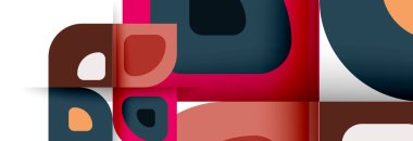 Soyut yuvarlak şekiller ve gölge efektleri tekrarlanan vektör modern geometrik arkaplan kümesi